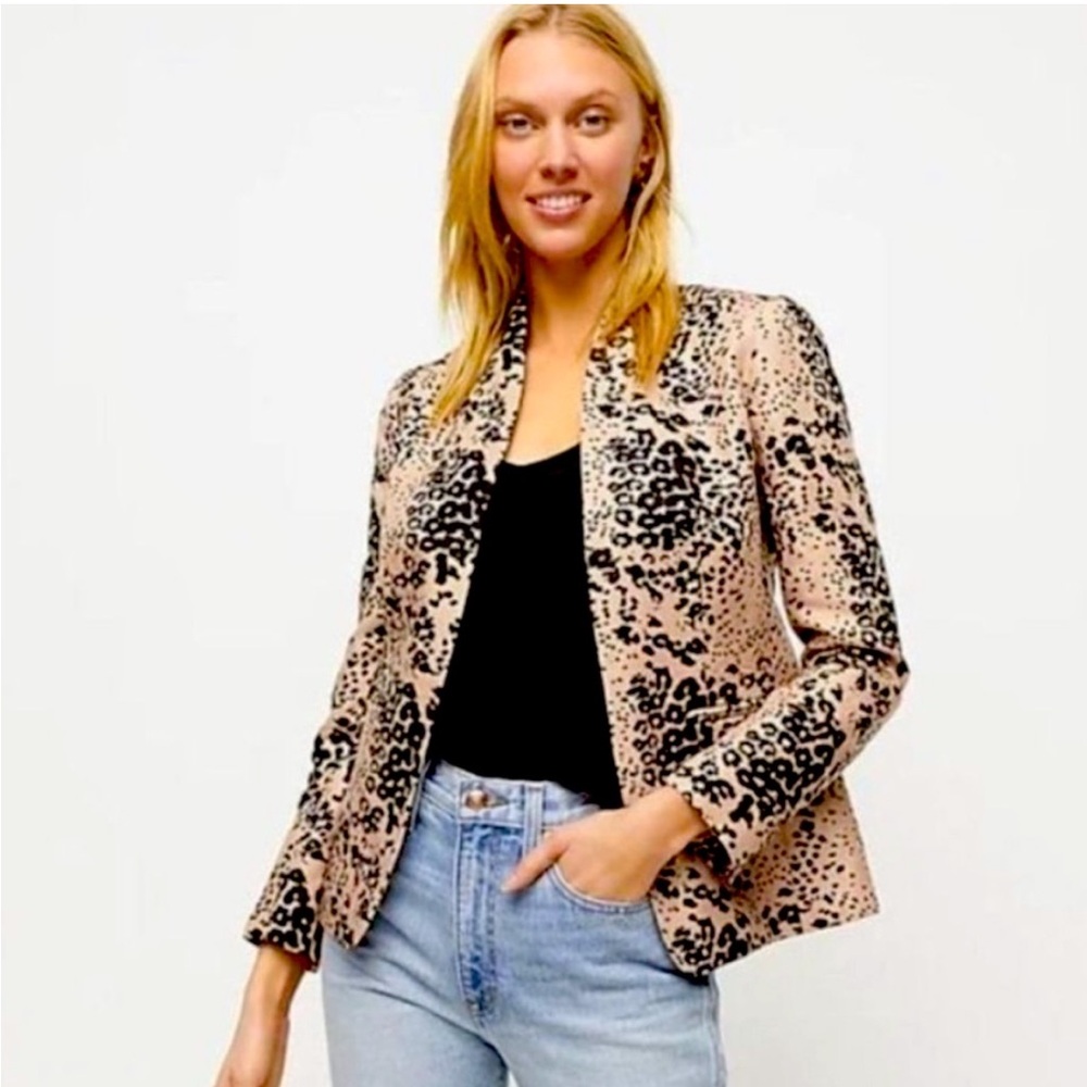 J.Crew Going Out Blazer In Leopard Print Ashen
